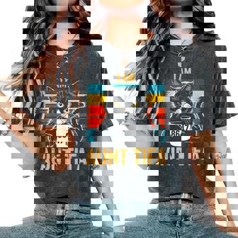 Retro I Am Aunt Tifa Cat 86 47 Vintage Coffee Cat 8647 Women's Oversized Comfort T-Shirt - Thegiftio