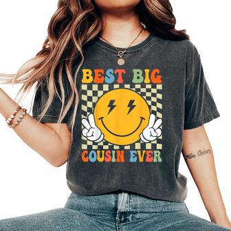 Retro Groovy Best Big Cousin Ever Girls Boys Women's Oversized Comfort T-Shirt - Thegiftio UK