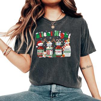 Retro Silent Night Icu Nurse Propofol Christmas Women Women's Oversized Comfort T-Shirt - Thegiftio UK