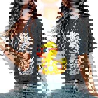 Rubber Duck Punk Rock Mohawk Rocker Bébé Garçon T-shirt oversize confortable pour femme - Cadeauxyz