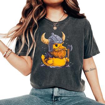 Rubber Duck Viking Duck Rubber Duckling Viking Helmet Women's Oversized Comfort T-Shirt - Thegiftio UK