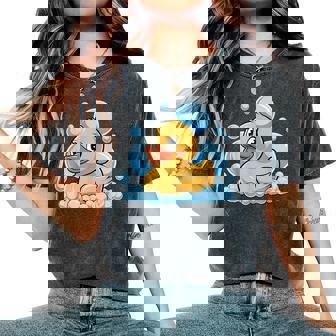 Rubber Duck Yellow Bath Duck Women's Oversized Comfort T-Shirt - Monsterry