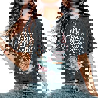 I Run On Coffee And Yarn Knitting Knitter Women's Oversized Comfort T-Shirt - Monsterry