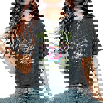 Salty Bitch Social Club Skeleton Summer Beach Flamingo Women's Oversized Comfort T-Shirt | Mazezy