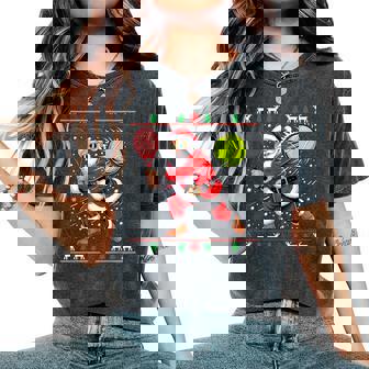 Santa Jugador De Tenis Navidad Navidad Holiday Hombres Es Camiseta extragrande cómoda para mujer - Regaloses