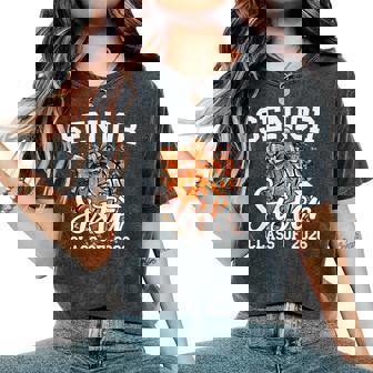 Senior Sister Class Of 2026 Coquette Basketball Graduation Women's Oversized Comfort T-Shirt - Thegiftio