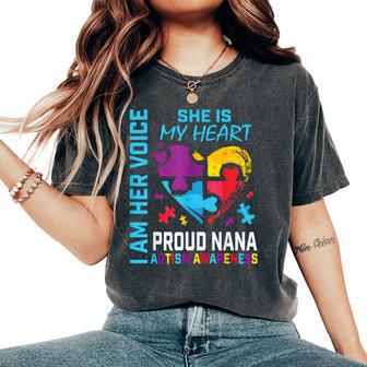 She Is My Heart Autism Awareness Granddaughter Proud Nana Women's Oversized Comfort T-Shirt - Thegiftio UK