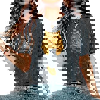 Siberian Cat Pocket Cat Mom Cat Dad Cat Lover Women's Oversized Comfort T-Shirt | Seseable FR