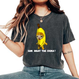 Sigma Banana Cat Costume Cat Meme Memes Internet Memes Women Women's Oversized Comfort T-Shirt - Thegiftio UK