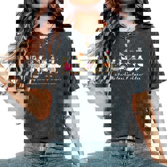 Silly Teachers Build Character Goose Teacher Back To School Women's Oversized Comfort T-Shirt - Monsterry