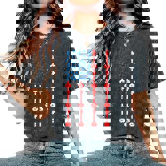 Sitar American Flag 4th Of July Men Women Sitarist USA Sitar Women's Oversized Comfort Colors T-Shirt | Mazezy