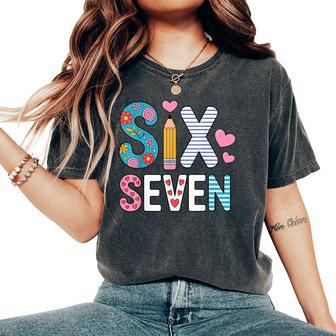 Six Seven 6 7 Meme Teacher Women's Oversized Comfort T-Shirt - Thegiftio UK