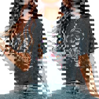 Skeleton Tequila Mexico Dia De Los Muertos Mexican Men Women's Oversized Comfort T-Shirt - Monsterry