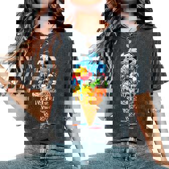 Soccer Drip Boys Girls Ice Cream Drip With Sprinkles Summer Women's Oversized Comfort T-Shirt | Seseable UK