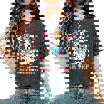 Spooky Medical Assistant Halloween Groovy Med Assistant Women's Oversized Comfort T-Shirt | Seseable CA