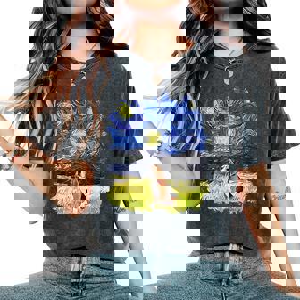 Starry Night Impressionist Dog Art Beagle Men Women Kids Women's Oversized Comfort Colors T-Shirt | Mazezy