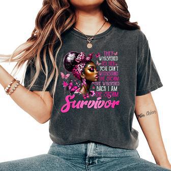 I Am The Storm Survivor Black Woman Breast Cancer Awareness Women's Oversized Comfort T-Shirt - Thegiftio UK