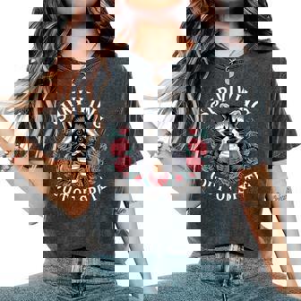 Surviving Purely Out Of Spite Coffee Vintage Raccoon Lover Women's Oversized Comfort T-Shirt - Monsterry