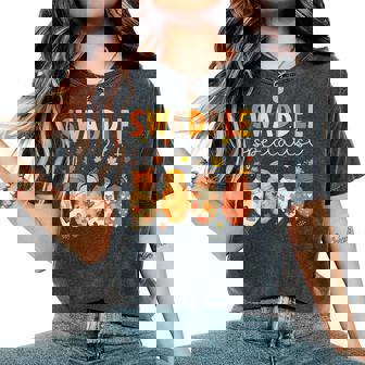 Swaddle Specialist Nicu Mother Baby Nurse Fall Thanksgiving Women's Oversized Comfort T-Shirt | Seseable FR