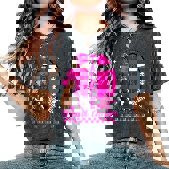 Tackle Breast Cancer Awareness American Football Women Women's Oversized Comfort T-Shirt - Thegiftio