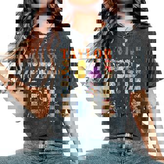 Taylor Groovy Name Cat 80'S Vintage Birthday Girls Women's Oversized Comfort T-Shirt | Seseable CA