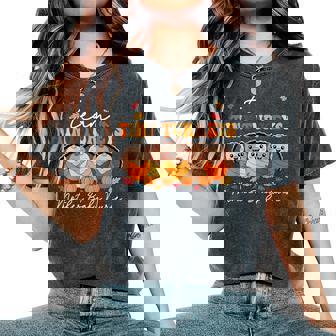 Team Tiny Turkeys Mother Baby Nurse Thanksgiving Fall Women's Oversized Comfort T-Shirt | Seseable UK