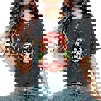 Tête De Mort Mexicaine Dia De Los Muertos Ugarkull T-shirt oversize confortable pour femme - Cadeauxyz