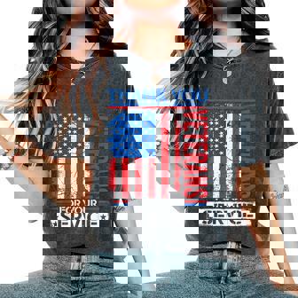 Thank You Veterans American Flag Patriotic Women Women's Oversized Comfort T-Shirt - Monsterry