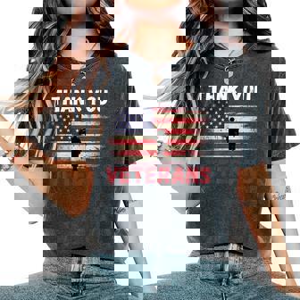 Thank You Veterans Day American Flag For Youth Women's Oversized Comfort T-Shirt | Mazezy