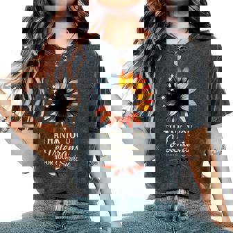 Thank You Veterans Sunflower Military Veterans Day Tribute Women's Oversized Comfort T-Shirt - Thegiftio