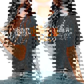 Thankful Vibes Cute Turkey Happy Thanksgiving Girls Women's Oversized Comfort T-Shirt | Mazezy