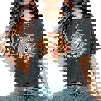 Thanksgiving Vintage Patchwork Turkey Floral Plaid Quilting Women's Oversized Comfort T-Shirt | Seseable UK