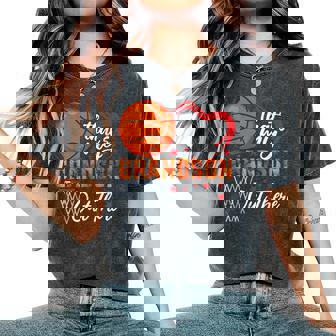 That's My Grandson Out There Basketball Grandma Mother's Day Women's Oversized Comfort T-Shirt | Mazezy