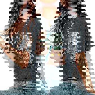 Three Owls Hoot At The Moon Owl Lovers Night Bird Parody Women's Oversized Comfort T-Shirt - Thegiftio