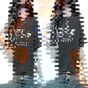 Triathlete Gaming Panda Humour Gamer Triathlon Jeuxideo T-shirt oversize confortable pour femme - Cadeauxyz