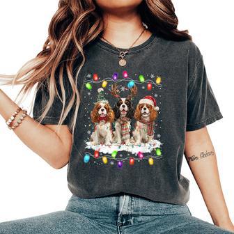 Trois Cavaliers King Charlespaniel Noël Homme Chien T-shirt oversize confortable pour femme - Cadeauxyz