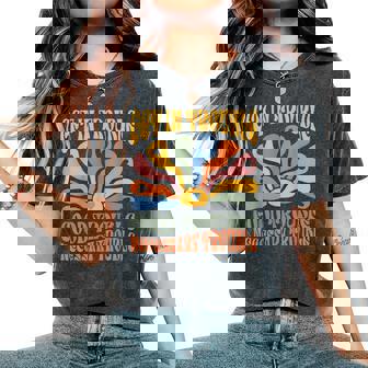 Get In Trouble Good Necessary Trouble Floral Resistance Women's Oversized Comfort T-Shirt - Monsterry