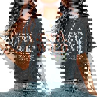 Two Wild Wildflower Watercolor Floral 2Nd Birthday Girl Women's Oversized Comfort T-Shirt | Mazezy