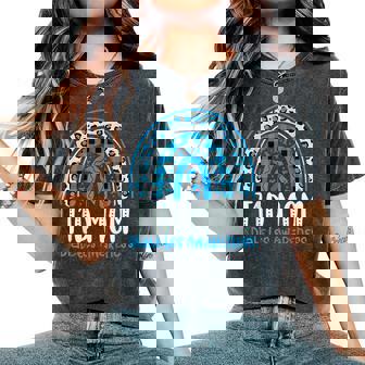 Type 1 Diabetes Awareness T1d Mom Blue Ribbon Rainbow Women's Oversized Comfort T-Shirt - Monsterry