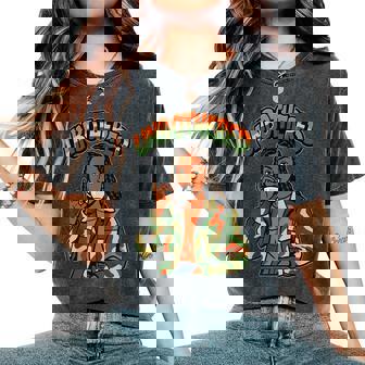 Unbothered Sips Tea Camo Jacket Black Woman Graffiti Women's Oversized Comfort T-Shirt - Monsterry