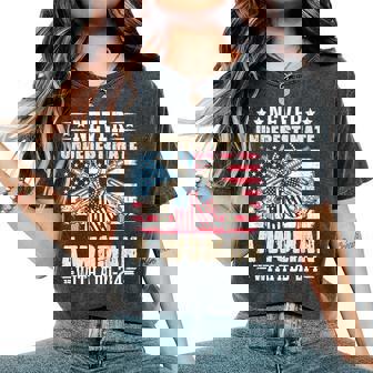 Never Underestimate A Woman With A Dd-214 Usa Veteran Women's Oversized Comfort T-Shirt | Mazezy