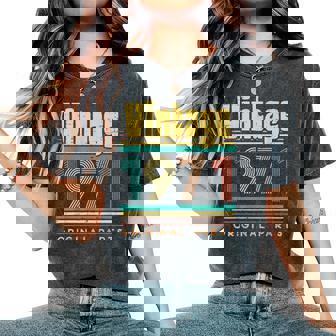 Vintage 1971 Original Retro 50 Aniversario Papá Mama Regalo Camiseta extragrande cómoda para mujer - Regaloses