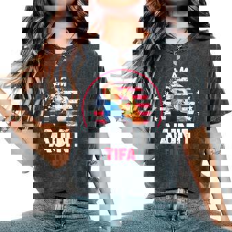 Vintage I Am Aunt Tifa Woman's Girl Aunt Tifa America Flag Women's Oversized Comfort T-Shirt - Thegiftio