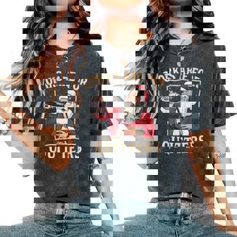 Vintage Santa Drinking Wine Corks Are For Quitters Women's Oversized Comfort T-Shirt | Seseable CA