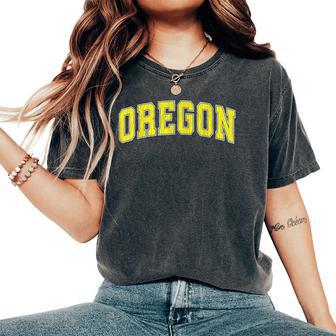 Vintage Oregon Or Oregon Or Classic Retro Yellow Women's Oversized Comfort T-Shirt - Thegiftio UK