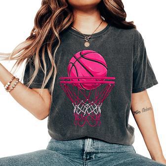 Vintage Pink Basketball Desgin For Girl Women's Oversized Comfort T-Shirt - Thegiftio UK
