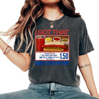 Vintage Retro I Got That Dog In Me Hotdog Women Women's Oversized Comfort T-Shirt - Thegiftio UK