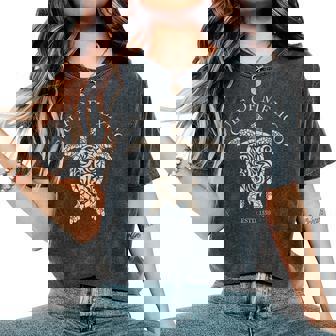 Vintage Sea Turtle Gulf Of Mexico Est 1550 Anti Trump Women's Oversized Comfort T-Shirt - Thegiftio