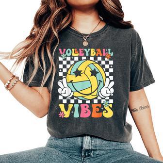 Volleyball Vibes Volleyball Retro Game Day Girls Women Women's Oversized Comfort T-Shirt - Thegiftio UK