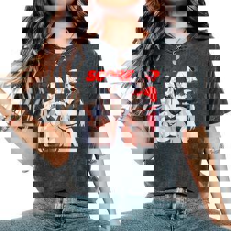 Waifu Sexy Anime Girl Glasses Horns Japanese Style Women's Oversized Comfort T-Shirt - Monsterry